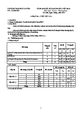 Kiểm tra 1 tiết Vật lí 6 năm 2014